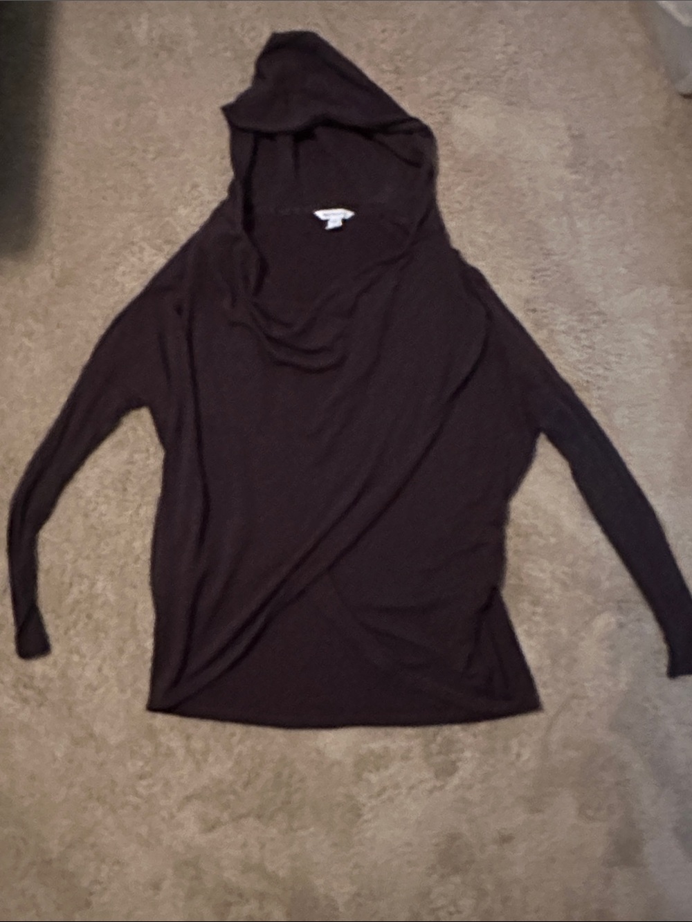 Athleta Black Hooded Cowl Neck Sweater